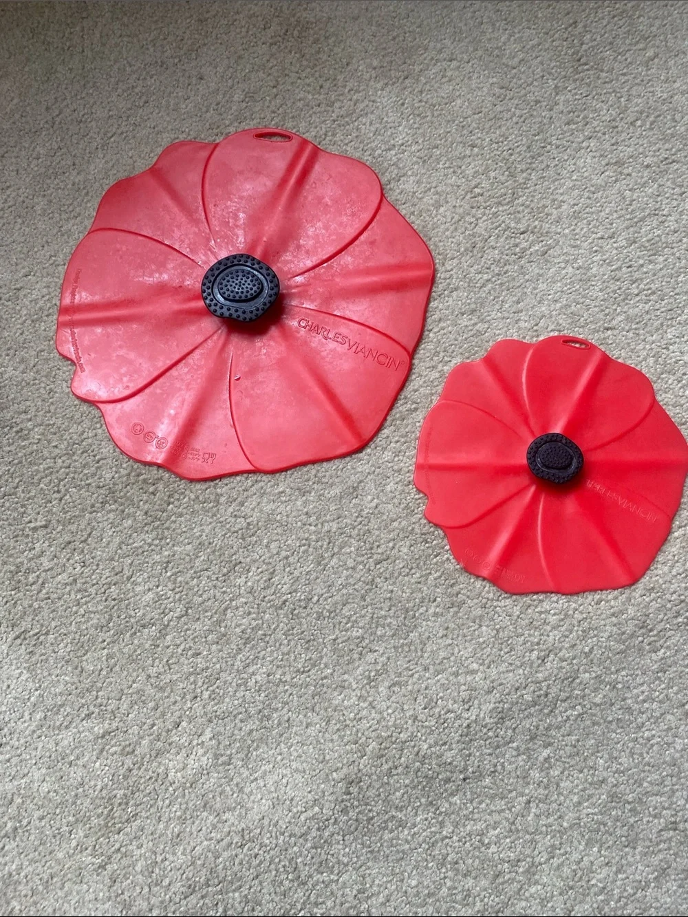 Red Poppy Silicone Flower Pot Lid - Style